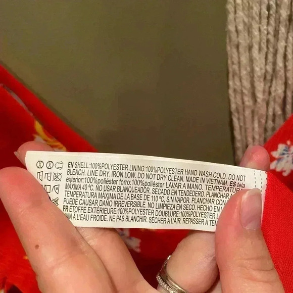 FOREVER 21 RED FLORAL HAWAIIAN TIE DRESS S - Picture 2 of 5